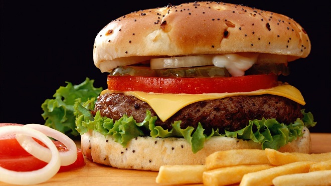 calories hamburger